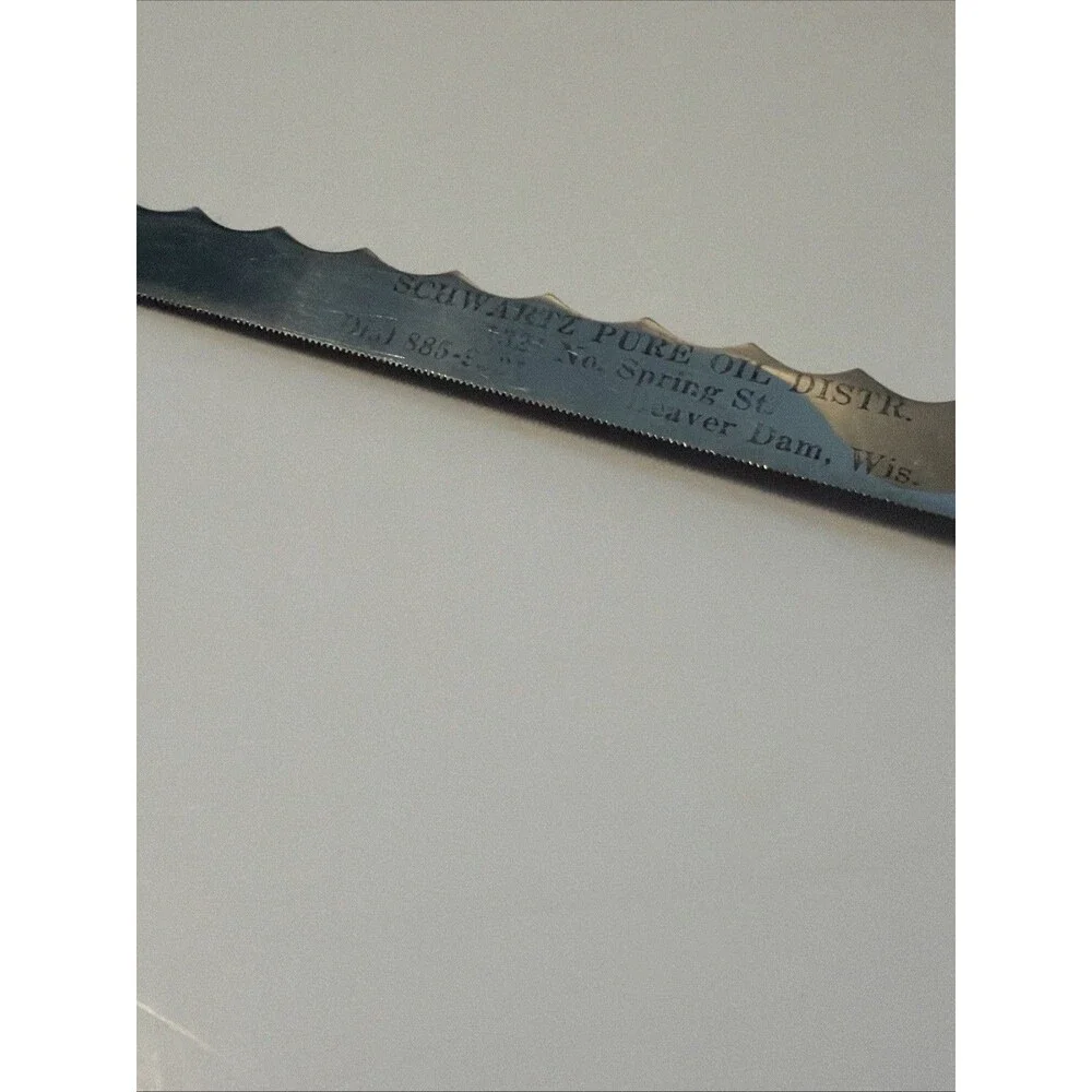 Vintage Bakelite Advertising Cheese Knife Schwartz Pure Oil Beaver Dam Wi Promo